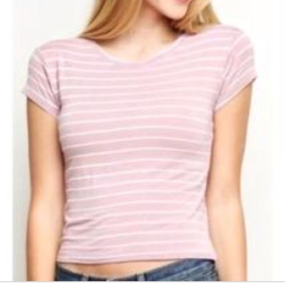 Brandy Melville Pink Striped Shirt - Picture 2 of 4